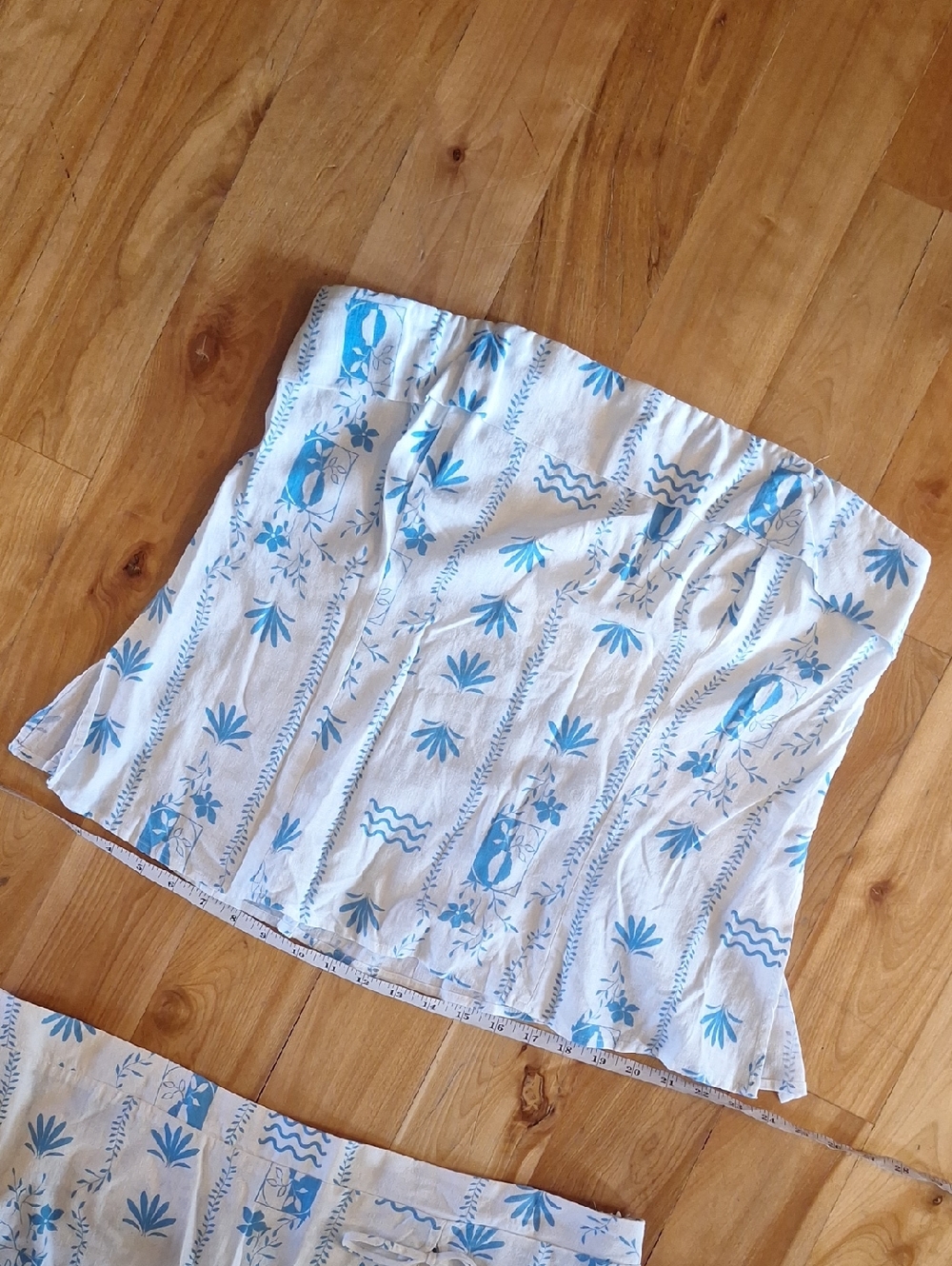 Wild Fable Blue & White Floral 2 Piece Skort Set Linen Blend XXL - Picture 6 of 14